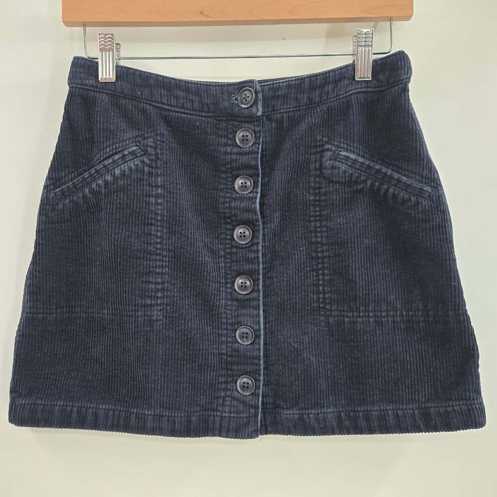 Marine Layer Academia 90s Grunge 70s Retro Indie Corduroy Mini Skirt Blue XS